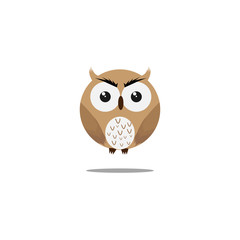 cartoon owl on a white background