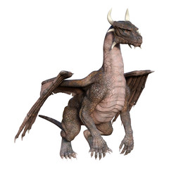 Fototapeta premium 3D Rendering Fairy Tale Dragon on White