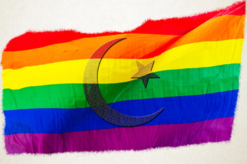 Islamic Symbol blended with LGBT Rainbow Flag