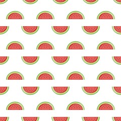 Seamless watermelon pattern. Cute green watermelon pattern. Vector illustration in flat style