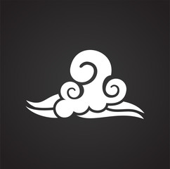 Asian cloud icon on background for graphic and web design. Simple vector sign. Internet concept symbol for website button or mobile app.
