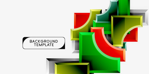 Fototapeta premium Geometrical 3d shapes background