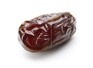 Sweet dried date on white background