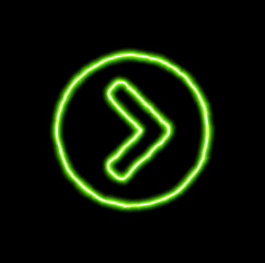 green neon symbol chevron circle right