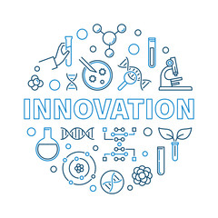 Innovation vector Genetics and Science creative outline round illustration