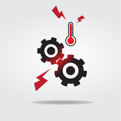 gears or cog overheating icon vector illustration Flat design style