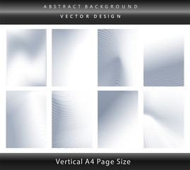 White and gray color tone business card backgrounds, brochure & flyer cover template set.