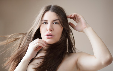 Fototapeta premium Beauty young woman. Close up.