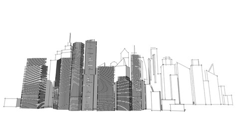 Fototapeta premium architecture abstract, 3d illustration