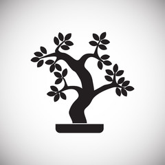 Bonsai icon on background for graphic and web design. Simple vector sign. Internet concept symbol for website button or mobile app.