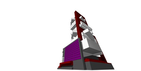 architecture abstract, 3d illustration