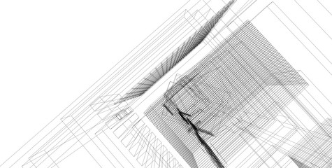 architecture abstract, 3d illustration