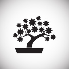Bonsai icon on background for graphic and web design. Simple vector sign. Internet concept symbol for website button or mobile app.