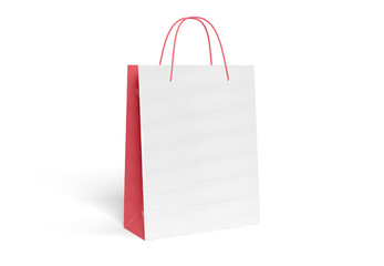 Blank shopping bag mockup isolated 3d rendering