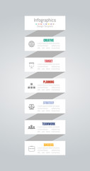 Infographic design elements for your business data with 6 options, parts, steps, timelines or processes. Vector Illustration.