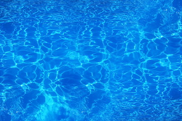 Fototapeta na wymiar Blue ripped water with sunny reflections. Water in rippled water detail background.