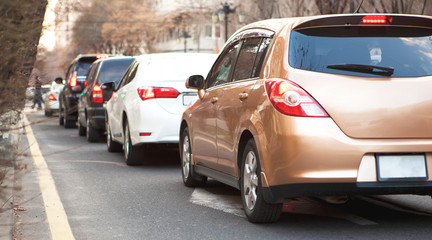 Fototapeta premium cars and traffic jams