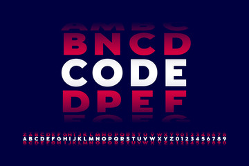 Combination lock style font, code alphabet, letters and numbers