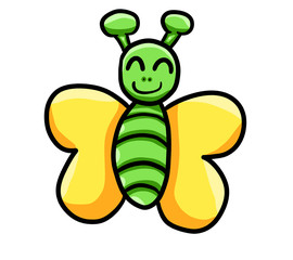 Happy Green Butterfly