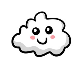Happy Cartoon Cloud Emoticon