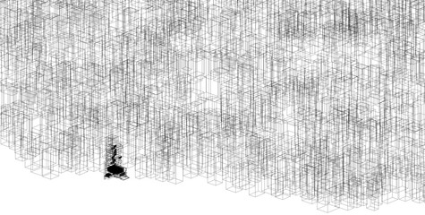 architecture abstract, 3d illustration