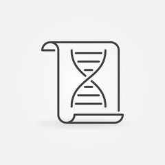 Document with DNA sign vector concept icon in thin line style