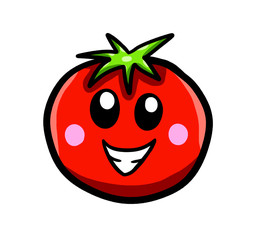 Fototapeta premium Happy Cartoon Tomato Emoticon