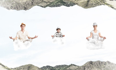 Young family keeping mind conscious.