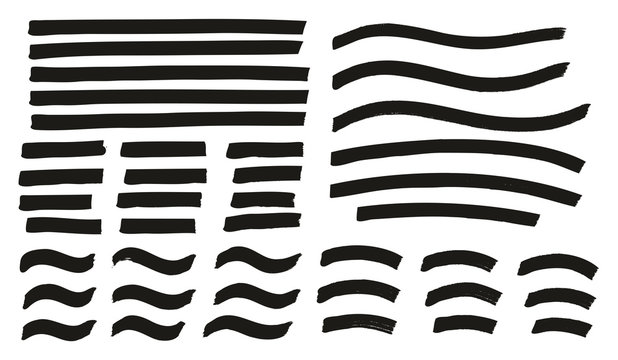 Tagging Marker Medium Lines Curved Lines Wavy Lines High Detail Abstract Vector Background Set 129
