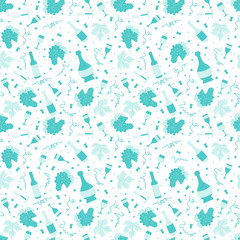 Fototapeta premium Seamless pattern with blue white small wine icons and wine symbols. Background for decoration, web, banners, wine list, bar or restaurant menu, alcohol drinks. Vector illustration.