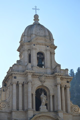 Fototapeta na wymiar Facade of San Bartolomeo Church, Scicli, Ragusa, Sicily, Italy, Europe, Baroque, World Heritage Site