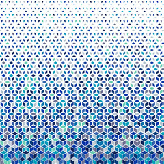 Fototapeta na wymiar Halftone effect triangle mosaic pattern background various colours