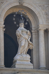 Fototapeta premium Mary Statue in the San Bartolomeo Church, Scicli, Ragusa, Sicily, Italy, Europe, Baroque, World Heritage Site