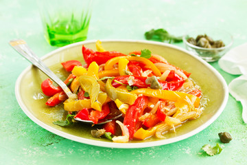 Baked bell peppers with capers