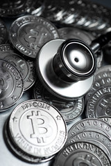 Obraz premium Bitcoins concept view
