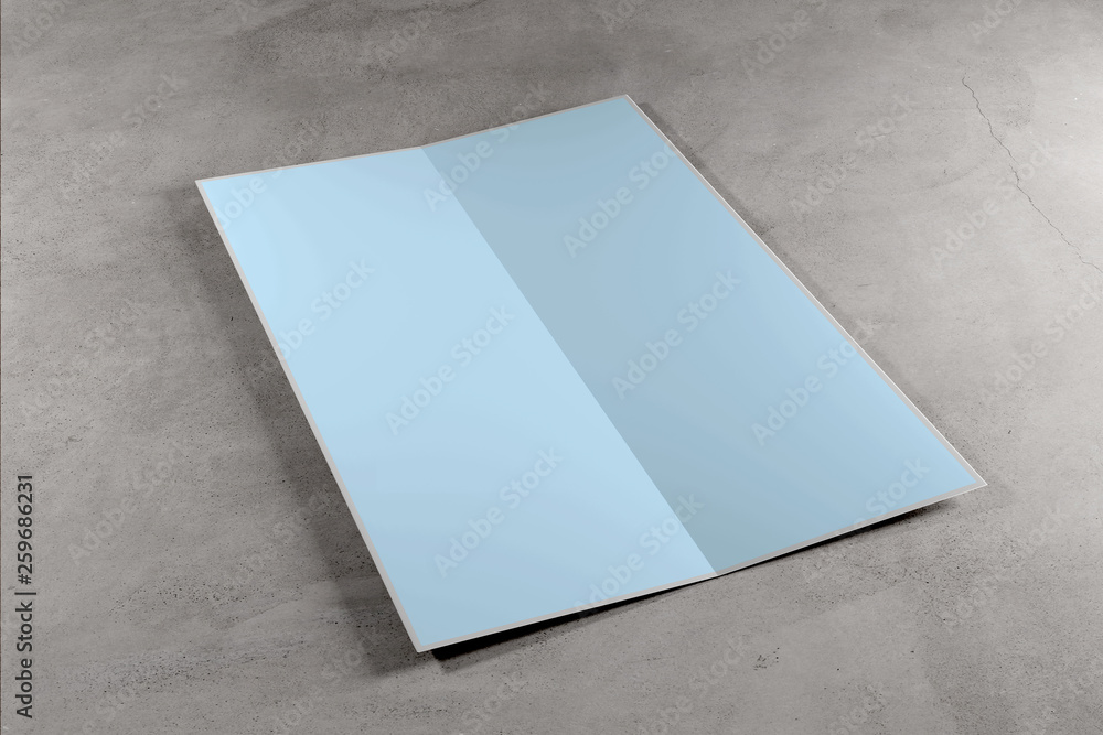 Poster mock up of a brochure on a concrete background - 3d rendering
