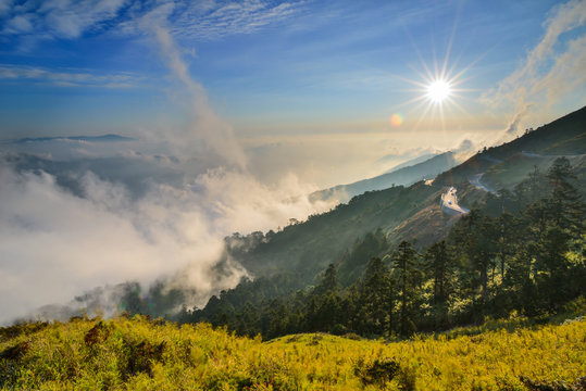 Sunset at Mountain Hehuan, Taiwan
