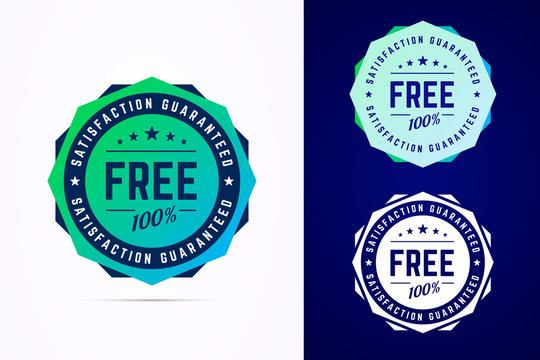 The round free gradient style sticker, tag, button, badge. Vector badge for promotion your free product or service. Vector illustration