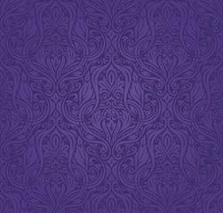 Purple Floral  vintage seamless pattern background holiday wallpaper