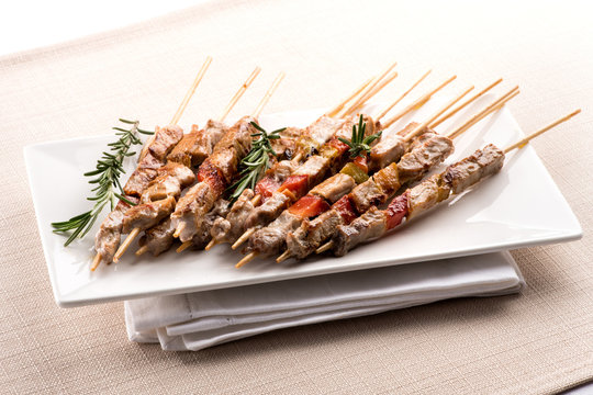 Arrosticini, or lamb skewers, from Abruzzo Italian Region