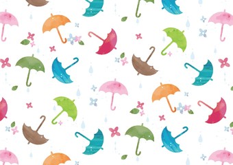 傘のパターン_水彩風