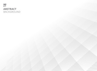 Abstract white and gray subtle lattice pattern perspective background. Modern style with monochrome trellis. Repeat geometric grid.