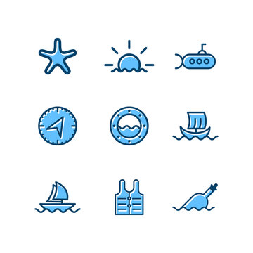marine icon set