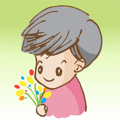 cute boy cartoon vector character