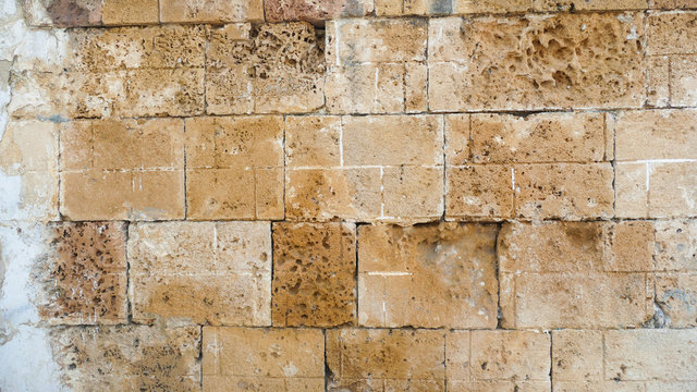 texture of a Sandstone wall, composed of blocks