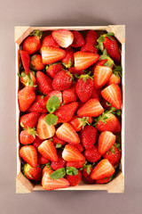strawberry on box