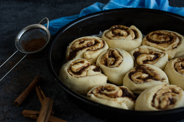 Cinnamon rolls and cinnamon sticks