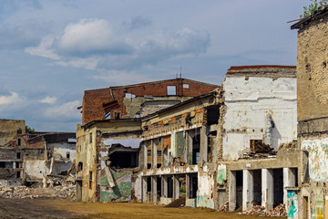 Fototapeta na wymiar ruins of an abandoned factory in russia