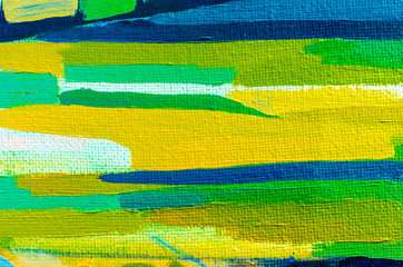 Abstract colorful oil painting on canvas. Oil paint texture with brush and palette knife strokes. Multi colored wallpaper. Modern art, cover design concept. Horizontal fragment.