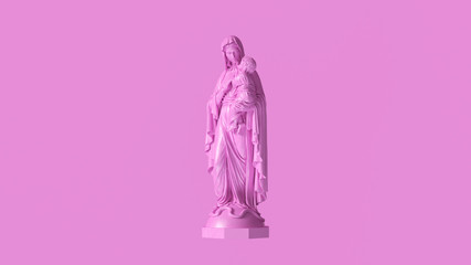 Pink Mary an Child Statue 3d illustration 3d render